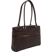 PIEL LEATHER Piel Leather 3001 - CHC Ladies Laptop Tote With Pockets - Chocolate 3001-CHC